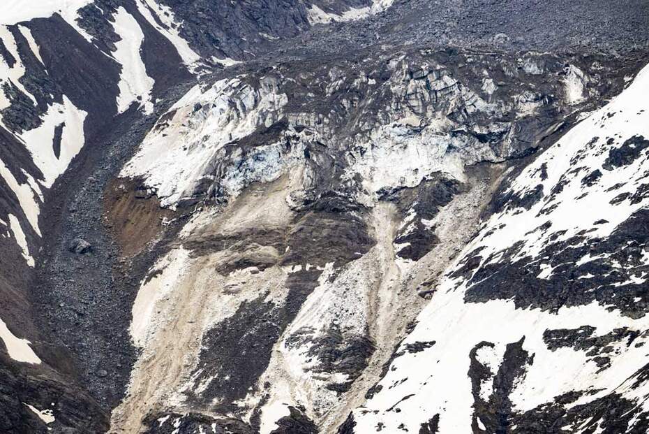 Glacier with snow and rocks Glacier with snow and rocks