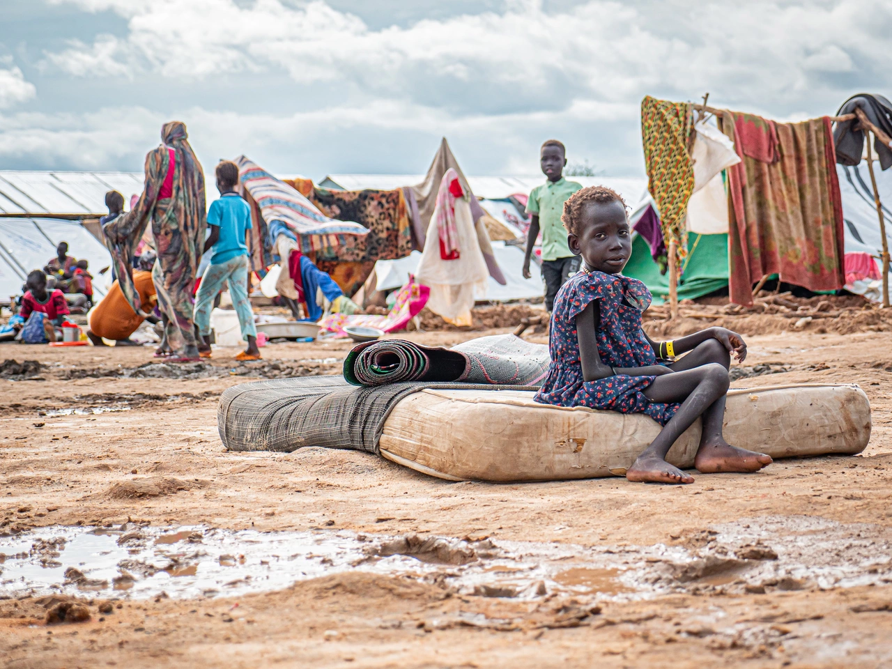 A little boy in a camp in South Sudan - urgent need for humanitarian aid.